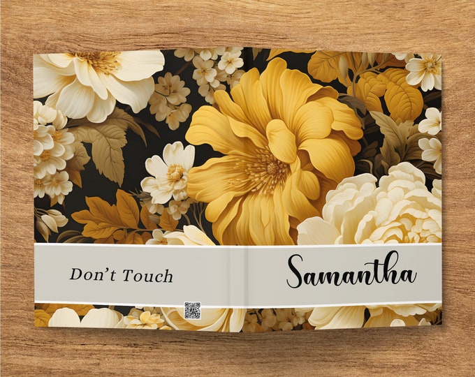 Hardcover Personalized Journal, Wildflower Customized Notebook for Women, Custom Notebook For Mom, Mother, Gigi, Aunt, Sister