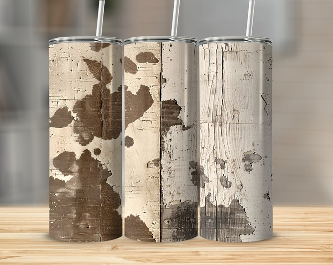 Rustic Wood and Paint Textured Tumbler Wrap, Vintage Wooden Tumbler Design, 20oz Skinny Tumbler Wrap Digital Download