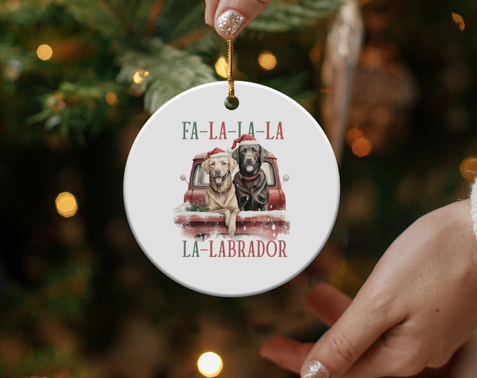 Christmas Labrador Ornament, Holiday Dog Lovers Decor, Festive Pet Ornament, Cute Labrador Retriever, Unique Christmas Gift