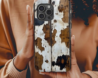 Rustic Wood Grain iPhone Tough Case, Distressed Wooden Look iPhone Case, Weathered Timber Design Phone Case, Durable iPhone Cover