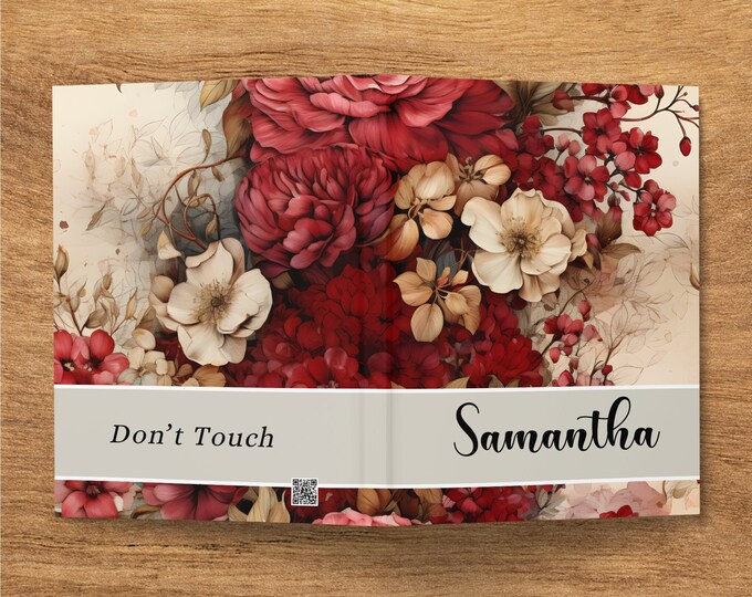 Custom Hardcover Floral Journal, Wildflower Customized Notebook for Women, Personalized Name Notebook For Mom, Mother, Gigi, Aunt, Sister