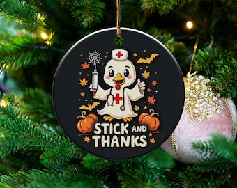 Nurse Duck Halloween, Cute Nurse Duck Ornament, Funny Halloween Decor, Nurse Gift Idea, Fall Pumpkin Decoration, Thank You Gift