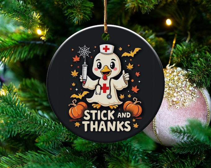 Nurse Duck Halloween, Cute Nurse Duck Ornament, Funny Halloween Decor, Nurse Gift Idea, Fall Pumpkin Decoration, Thank You Gift