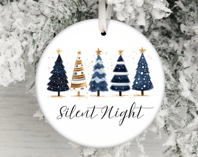 Elegant Christmas Trees Ornament, Holiday Silent Night Decor, Winter Home Decoration, Festive Christmas Tree Ornament