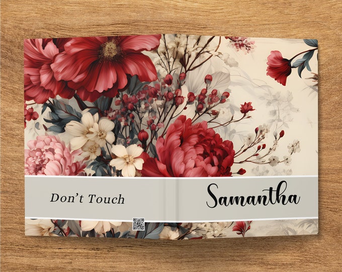 Custom Hardcover Floral Journal, Wildflower Customized Notebook for Women, Personalized Name Notebook For Mom, Mother, Gigi, Aunt, Sister
