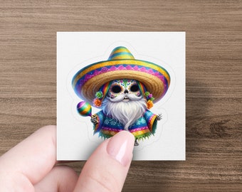 Day of the Dead Sticker, Sugar Skull Sticker, Colorful Skeleton Sticker, Mexican Festival Art, Cute Skull Decal, Fun Art Stickers