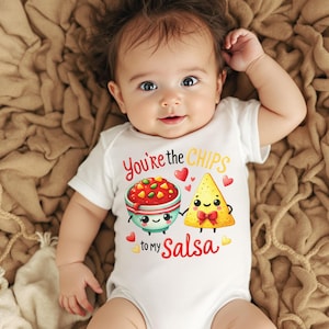 You&#39;re the Chips to My Salsa Baby Bodysuit, Cute Baby Shower Gift, Funny Infant Outfit, Adorable Baby Romper, Unisex Baby Clothes