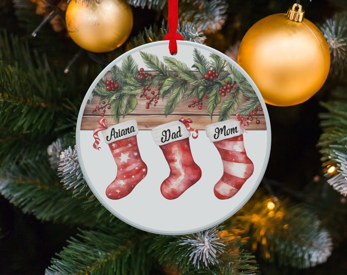 Personalized Family Christmas Ornament: Custom Stockings Xmas Keepsake 2024