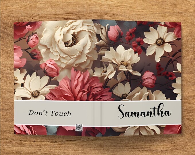 Hardcover Personalized Journal, Wildflower Customized Notebook for Women, Custom Notebook For Mom, Mother, Gigi, Aunt, Sister
