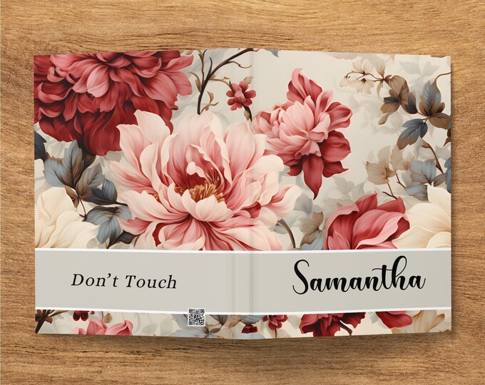Hardcover Personalized Journal, Wildflower Customized Notebook for Women, Custom Notebook For Mom, Mother, Gigi, Aunt, Sister