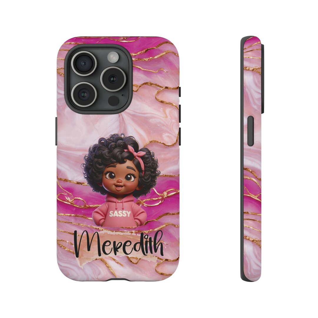 Personalized Pink Marble Effect iPhone Case, Customized Phones Gift ...