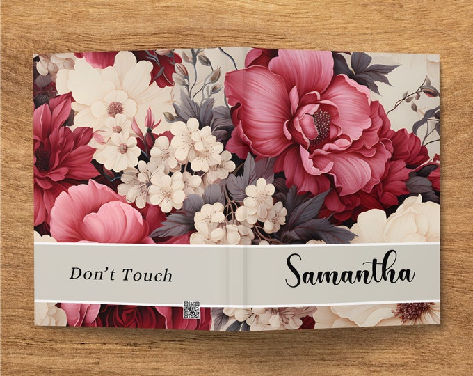 Hardcover Personalized Journal, Wildflower Customized Notebook for Women, Custom Notebook For Mom, Mother, Gigi, Aunt, Sister