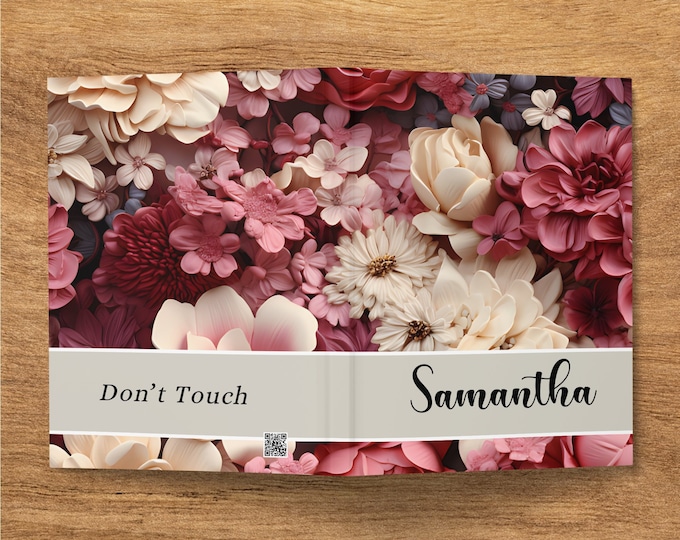 Custom Hardcover Floral Journal, Wildflower Customized Notebook for Women, Personalized Name Notebook For Mom, Mother, Gigi, Aunt, Sister