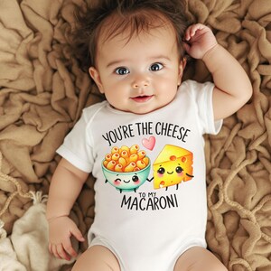 Baby Shower Gift Bodysuit, Cute Macaroni and Cheese Baby Bodysuit, Fun Baby Clothes, Whimsical Infant Bodysuit, Baby Outfit