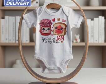 Cute Baby Bodysuit You're the Jam to My Toast Bodysuit Baby Shower Gift Fun Baby Clothes Adorable Bodysuit