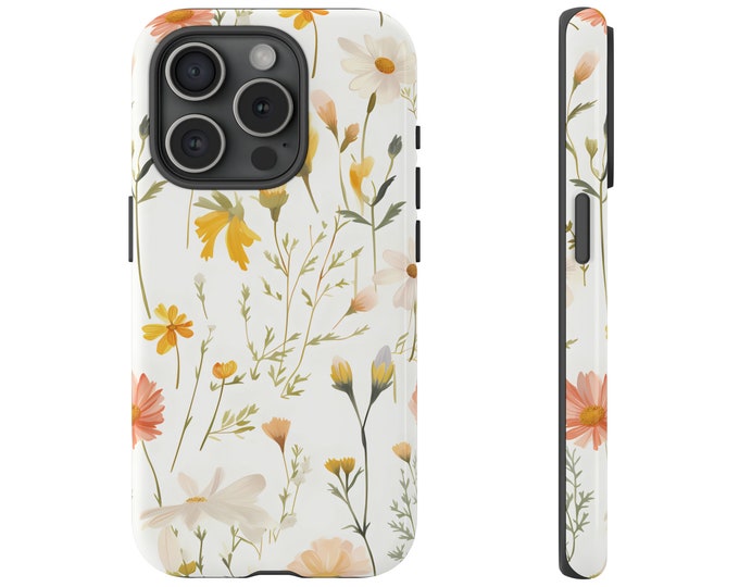 Trendy Real Pressed Flower Phone Case for iPhone 15 14 13 Pro Max Plus Case, Samsung Galaxy S23 S24 Ultra case, Google Pixel 8 7 Pro case
