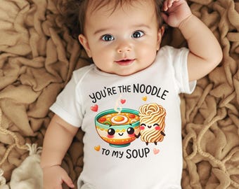 Cute Baby Bodysuit, You're The Noodle To My Soup, Funny Baby Shower Gift, Adorable Baby Outfit, Cute Baby Clothes, Unique Baby Romper