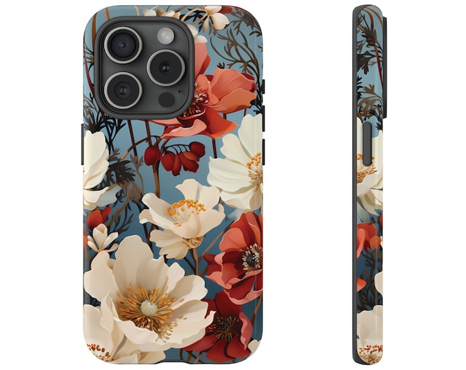 Trendy Real Pressed Flower Phone Case for iPhone 15 14 13 Pro Max Plus Case, Samsung Galaxy S23 S24 Ultra case, Google Pixel 8 7 Pro case