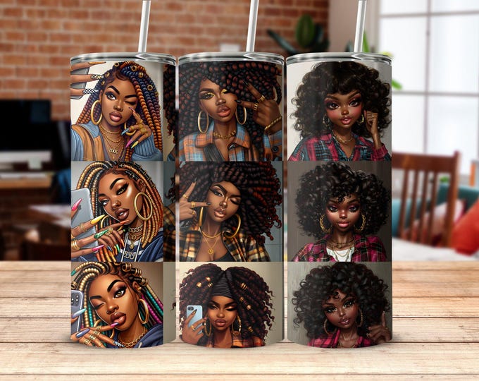 Stylish Selfie Girls Tumbler Wrap, 20oz Tumbler Wrap Tumbler Sublimation Wrap, tumbler wraps Designs for Straight & Tapered Tumbler, digital