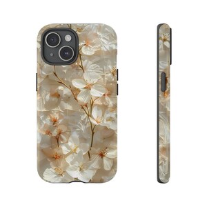 Trendy iPhone-hoesje met bloemmotief voor iPhone 15, 14, 13, Mini, Pro, Pro Max, Plus, bloementelefoon voor mama, geperste bloemen telefoonhoesje