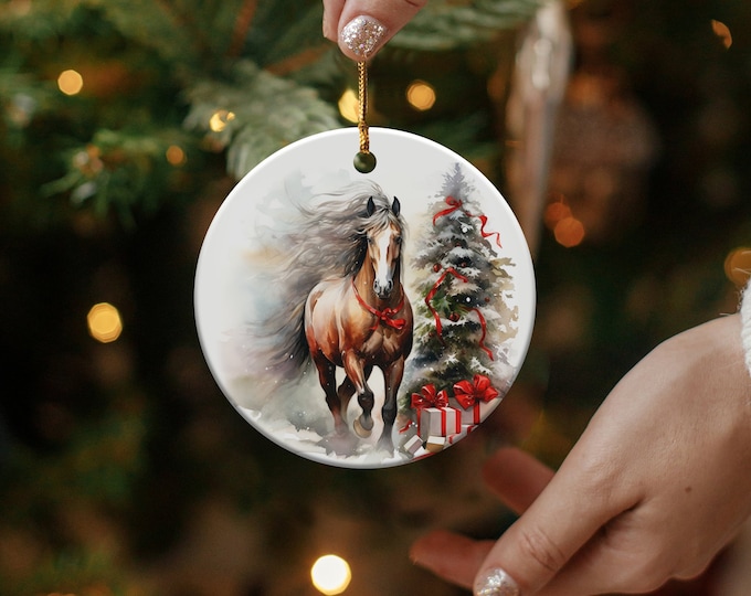 Christmas 2024 Ornament, Christmas Decoration, Holiday Gift Idea, Heirloom Keepsake, Round Ceramic, Gift Exchange, Gift Idea, Xmas Tree