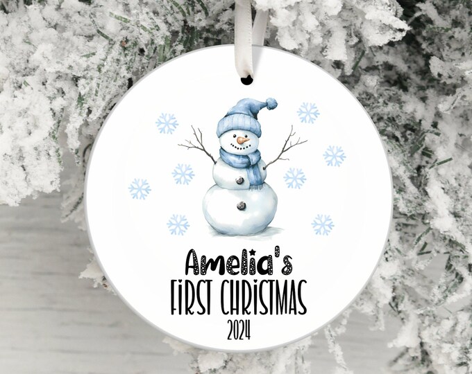 baby first christmas ornament personalized snowman ornament first christmas keepsake holiday tree decoration custom baby gift