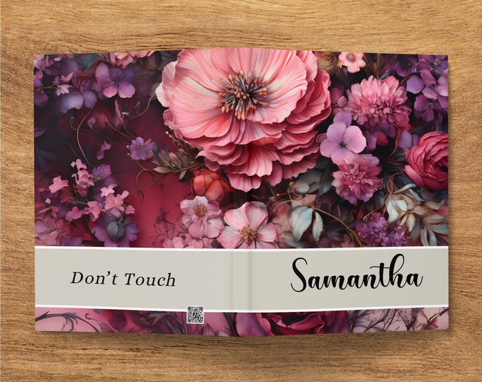 Hardcover Personalized Journal, Wildflower Customized Notebook for Women, Custom Notebook For Mom, Mother, Gigi, Aunt, Sister