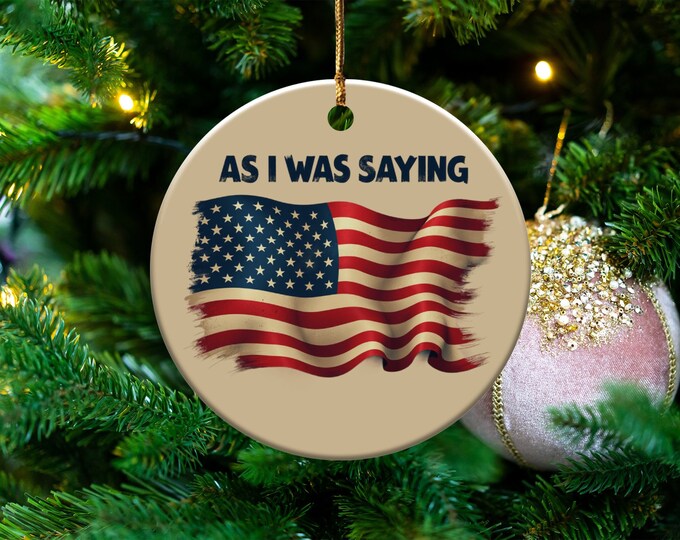Rustic American Flag Ornament, Patriotic Home Decor Accent, Vintage Style USA Flag, Independence Day Gift Idea, Unique Wall Art