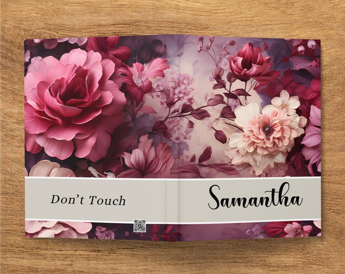 Hardcover Personalized Journal, Wildflower Customized Notebook for Women, Custom Notebook For Mom, Mother, Gigi, Aunt, Sister