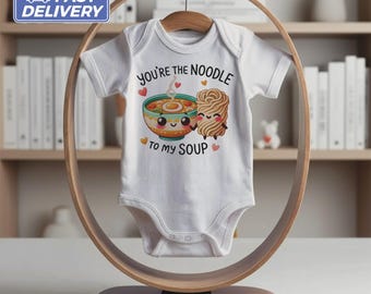 Cute Baby Bodysuit, You're The Noodle To My Soup, Funny Baby Shower Gift, Adorable Baby Outfit, Cute Baby Clothes, Unique Baby Romper