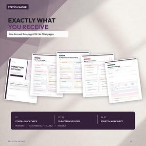 Deflection Decoder Cheat Sheet for Betrayal Trauma | Conversation Scripts | Printable Fillable PDF image 8