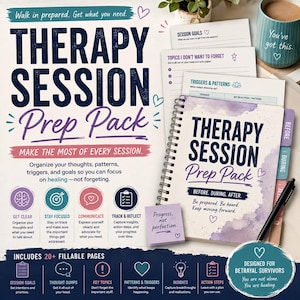 Therapy Session Prep Pack for Betrayal Trauma | Printable Fillable Therapy Worksheets | Digital PDF