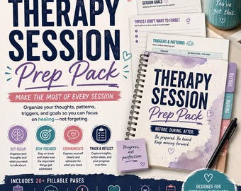 Therapy Session Prep Pack for Betrayal Trauma | Printable Fillable Therapy Worksheets | Digital PDF