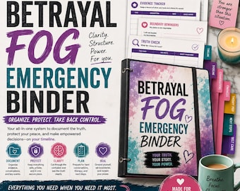 Betrayal Trauma Workbook, Infidelity Recovery Printable Emergency Binder, Affair Discovery Organizer