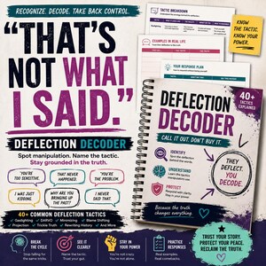Deflection Decoder Cheat Sheet for Betrayal Trauma | Conversation Scripts | Printable Fillable PDF