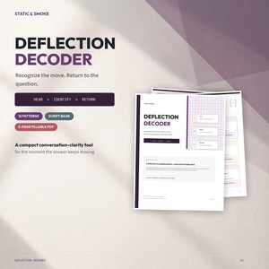 Deflection Decoder Cheat Sheet for Betrayal Trauma | Conversation Scripts | Printable Fillable PDF image 2