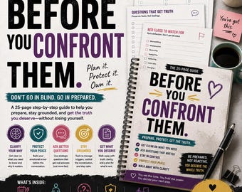 Before You Confront Them: Infidelity Confrontation Workbook, 25-Page Printable Betrayal Trauma Guide