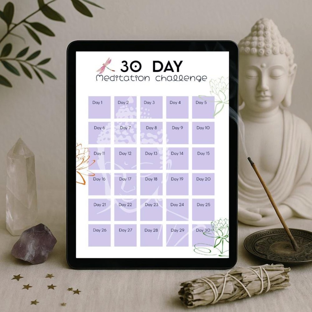 30-day Meditation Challenge – Printable Digital Journal | A4, A5, US ...