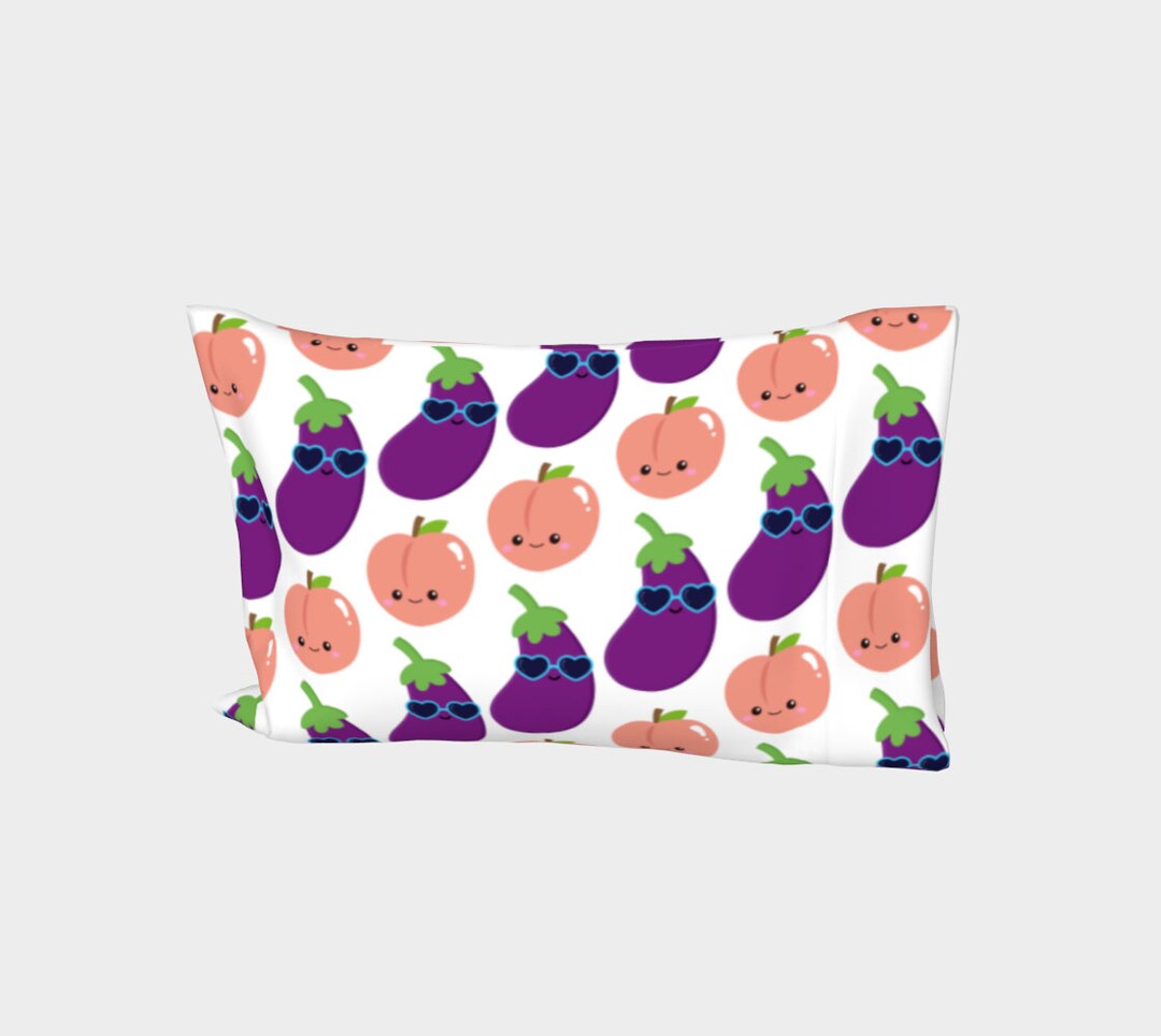 Peach and Eggplant Themed Pillowcase, Gag Gift, White Elephant Gift, Funny Gift Etsy