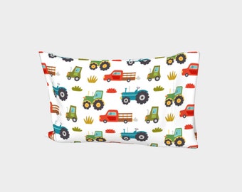 Traktor Kissenbezug, Kinderkissenbezug, Traktoren, gemusterter Kissenbezug