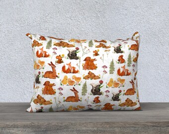 Woodland Toddler Sized Pillowcase, Velvet or Cotton/Linen Blend Toddler Pillowcase