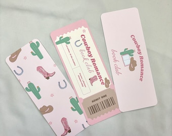 Cowboy Romance Bookmarks | Girly | Romance | Book Club