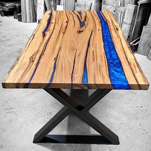 Handcrafted Epoxy Resin Table | Custom Epoxy Coffee Table, Dining Table, River Ocean Epoxy Tables | Walnut & Clear Epoxy Furniture, wood