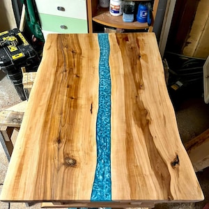 Custom Epoxy Table, blue river table, resin table,  Artistic Wood Slab Epoxy Table | Live Edge Magic The Gathering Theme | Coffee Table