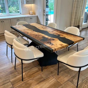 kundenspezifischer Epoxy-Tisch, Beistelltisch, Harztisch, runder Couchtisch, Couchtisch aus Holz, rustikaler Couchtisch, Live-Edge-Tisch, Esstisch