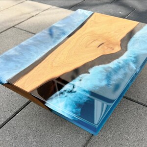 Live Edge Epoxy Resin Table | Wooden Coffee Table | Rustic Side Table | Walnut Dining Table | Round Coffee Table | Wood Slab Night Stand