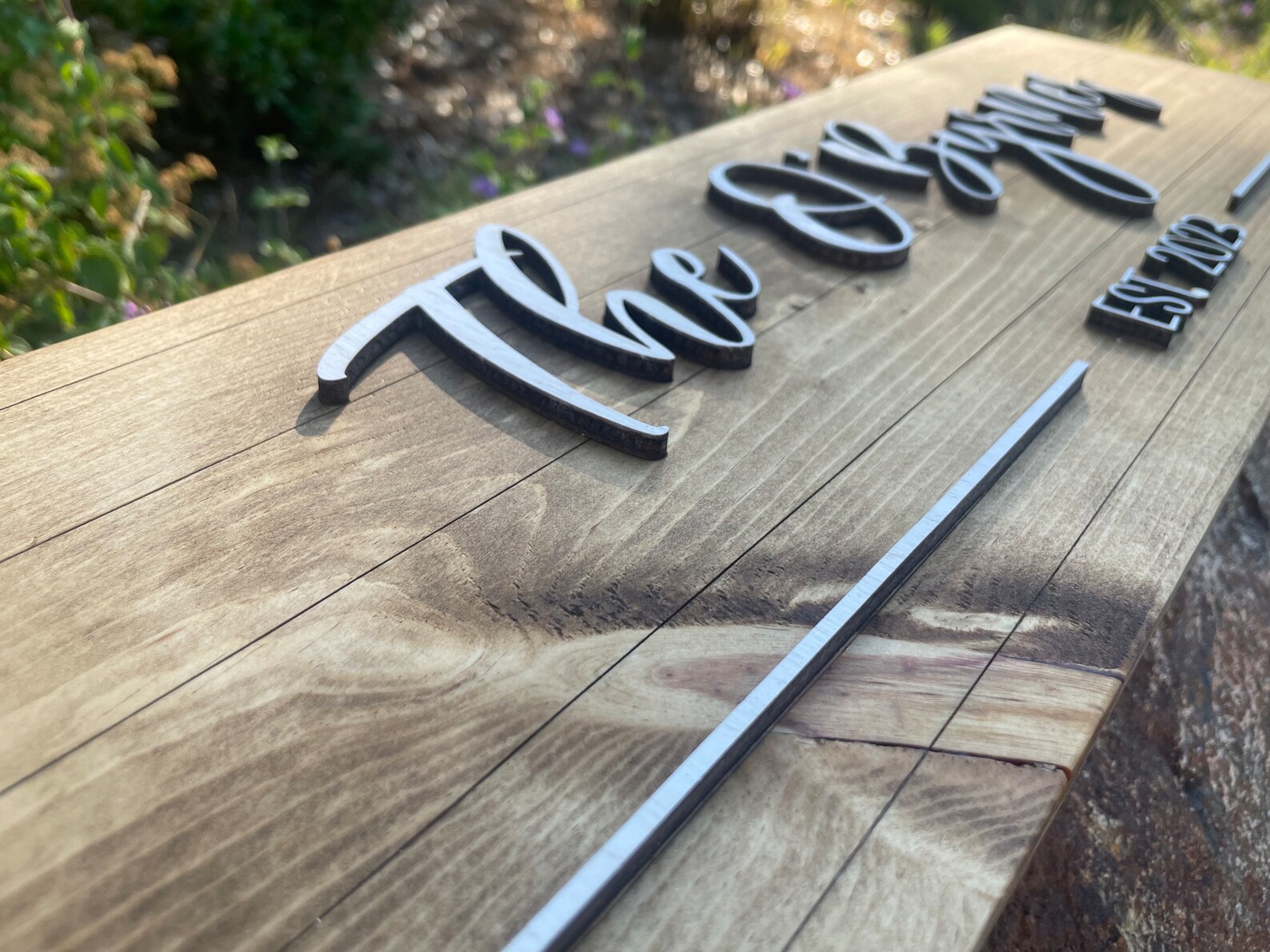 Personalized Layered Wooden Last Name Sign, Wedding Gift Ideas, Large