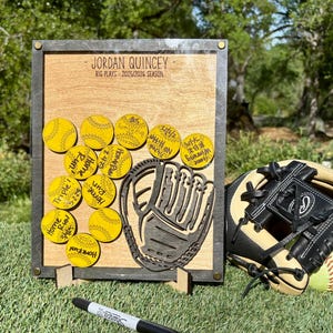 Home Run Ball Display, Softball Big Play Tracker, Game Ball Display, Softball Player Senior Year Keepsake, Custom 3D Sofball Frame Drop Box