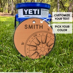 Custom Compass & Camping Themed EVA Foam Marine Boat Decking Cover for Yeti Bucket Lid