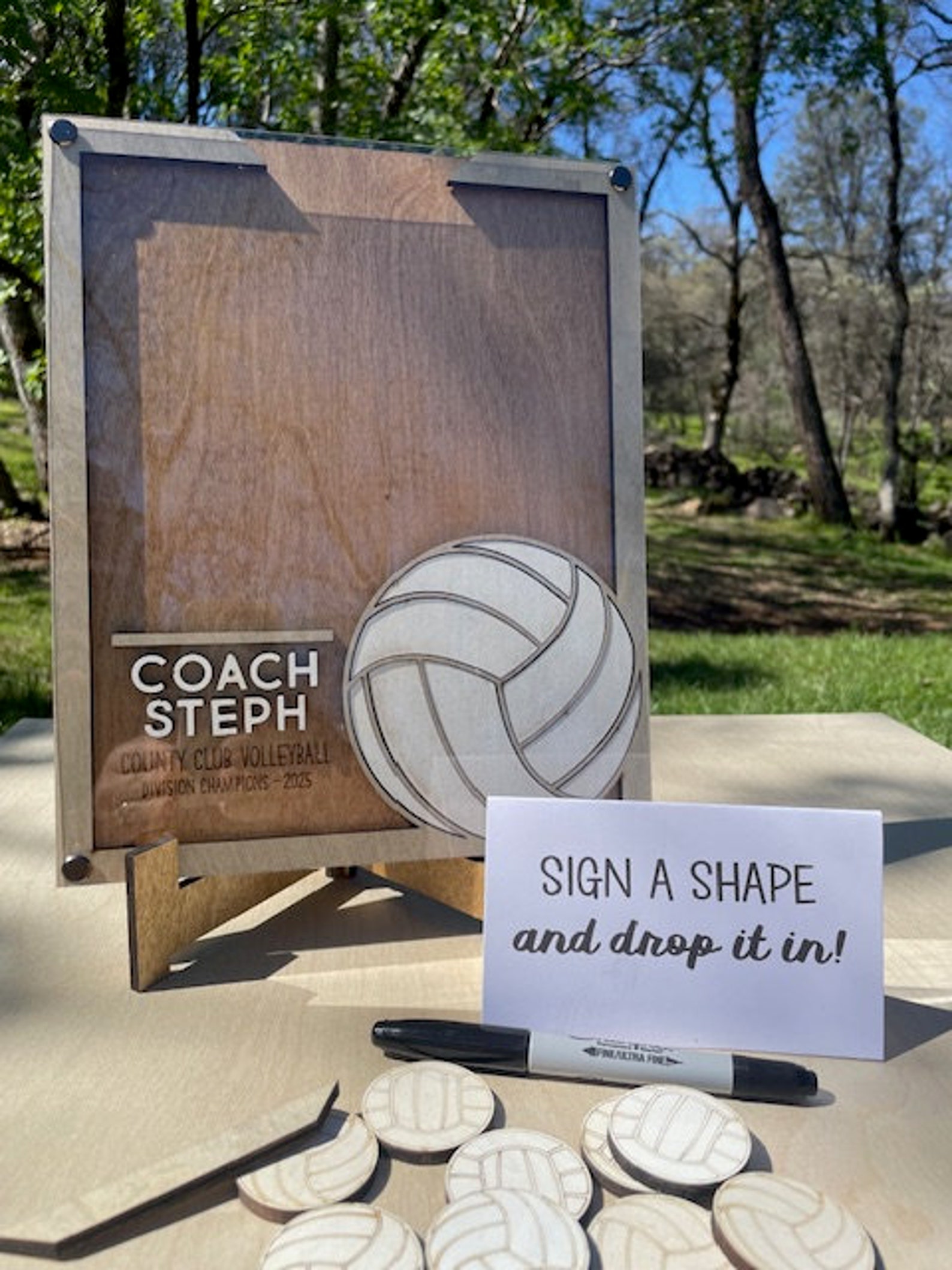 Custom 3D Volleyball Coach Thank You Gift Plaque, Coach Appreciation